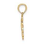 14k Two-Tone Cut-out Teddy Bear w/ Bow Tie Charm