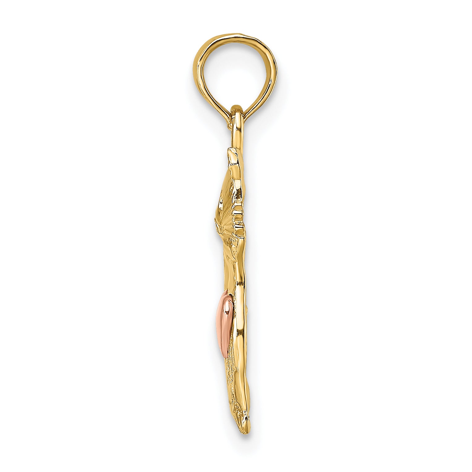 14k Two-Tone Cat w/ Heart Charm Secondary image