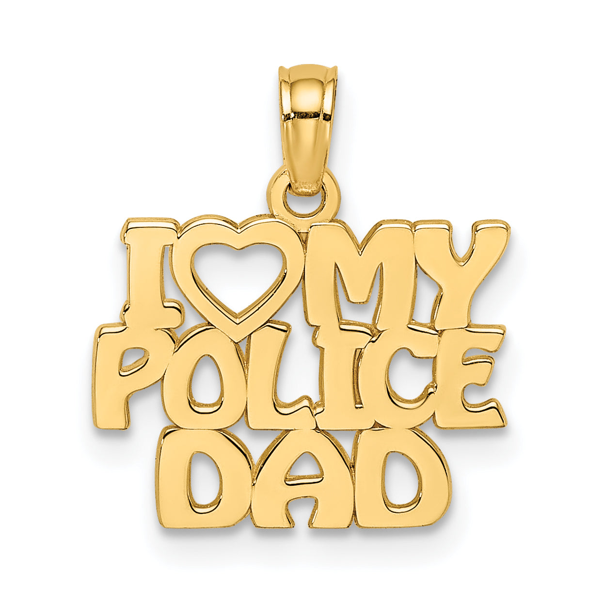 14k I HEART MY POLICE DAD Charm Main image