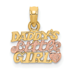 "Daddy's Little Girl" Charm in 14K Two-Tone Gold, 13mm - Sophia Jewelers