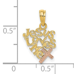 14K Two-Tone JESUS LOVES ME Charm