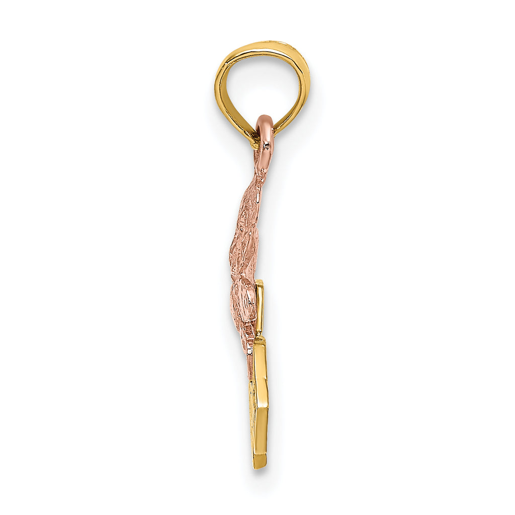 14k Two-Tone Teddy Bear w/ ABC Blocks Charm