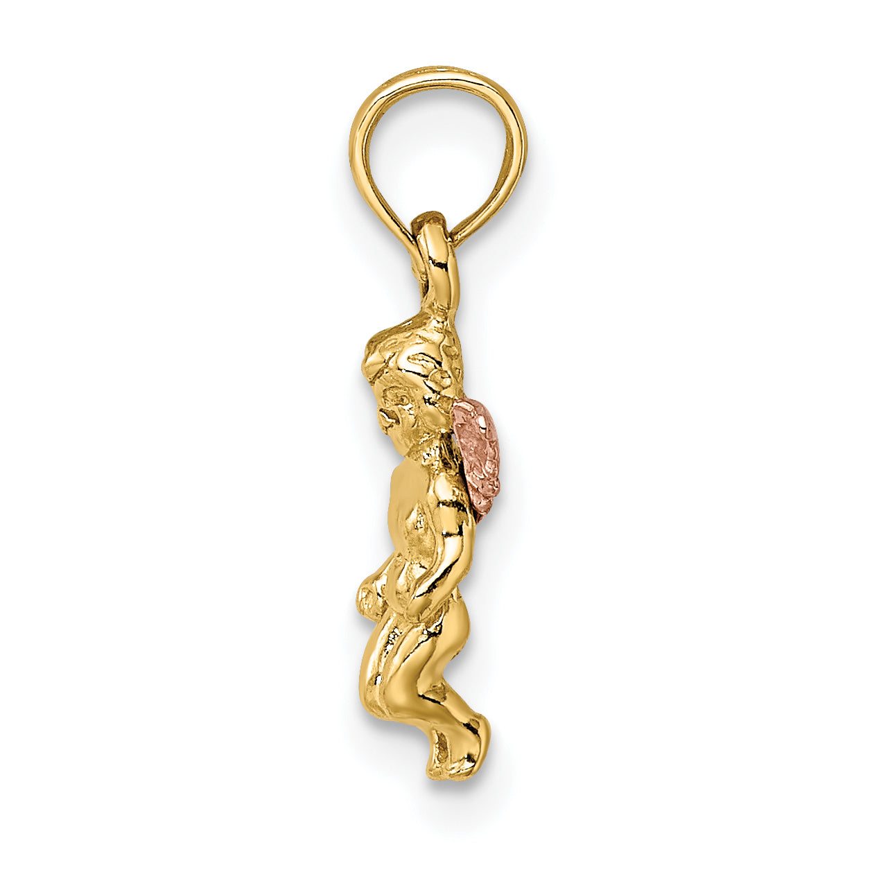 14K Two-Tone 3-D Mini Guardian Angel Charm Secondary image