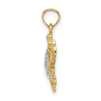 14k with White Rhodium Charm Blue Crab Charm