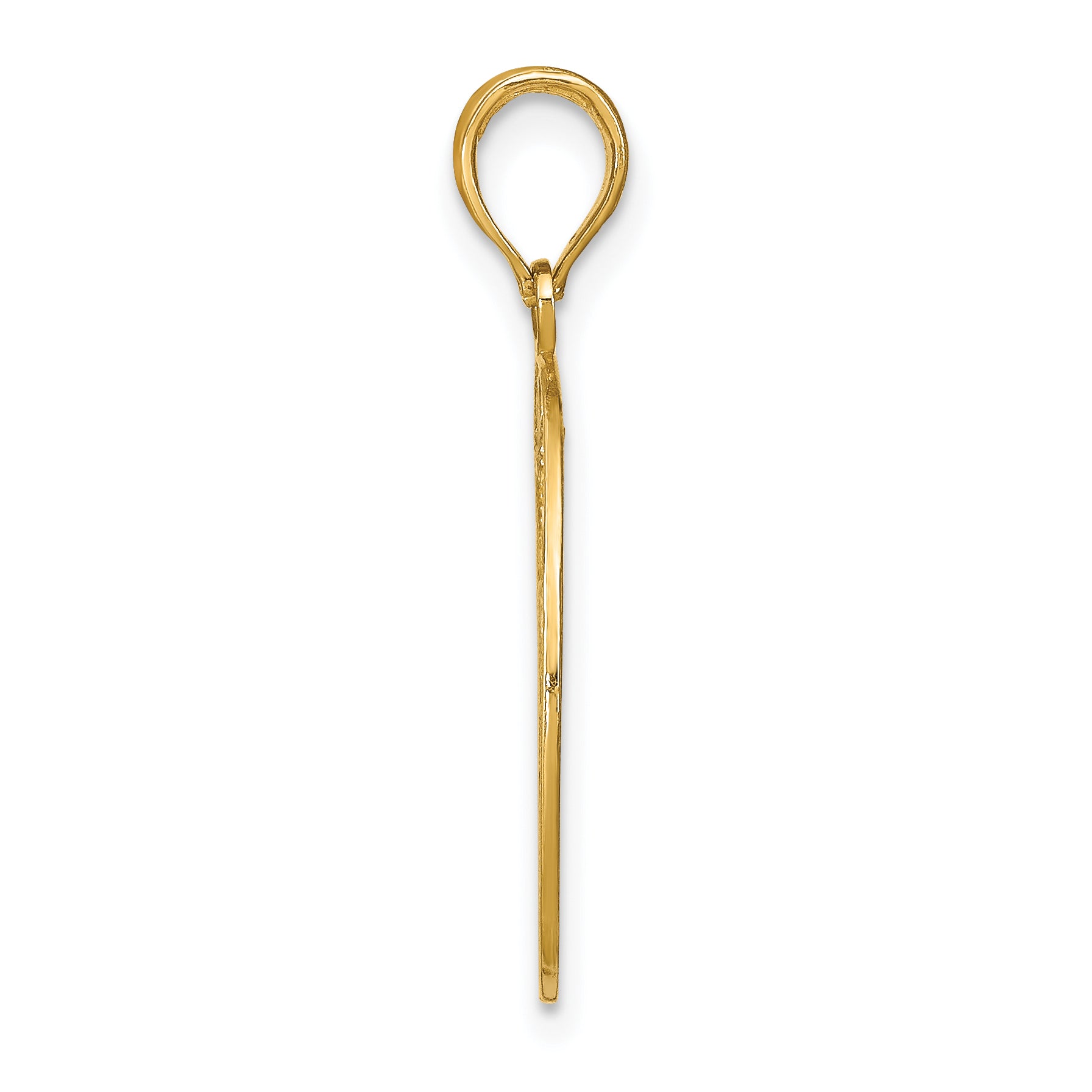14K Yellow Gold With Rhodium D/C Filigree Round Charm Secondary image