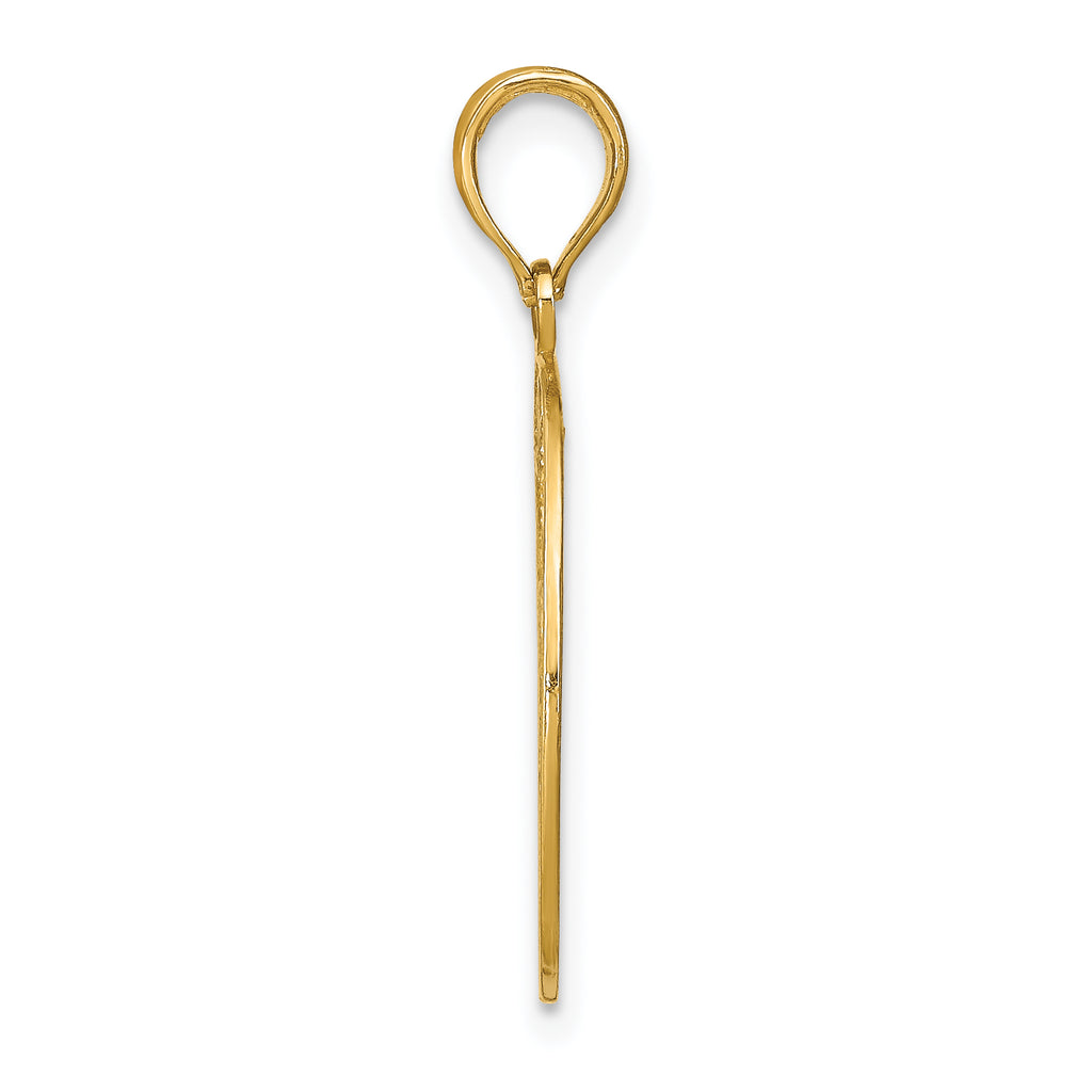 14K w/Rhodium D/C Filigree Round Charm