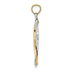 14K w/Rhodium Cross w/Drape Charm