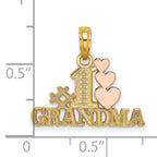 14k Two-Tone #1 GRANDMA w/ Three Hearts Charm