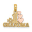 14k Two-Tone #1 GRANDMA w/ Three Hearts Charm