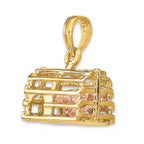 14K Two-Tone Moveable 3-D Lobster(Pink)In Trap