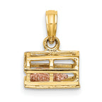 14K Two-Tone Moveable 3-D Lobster(Pink)In Trap