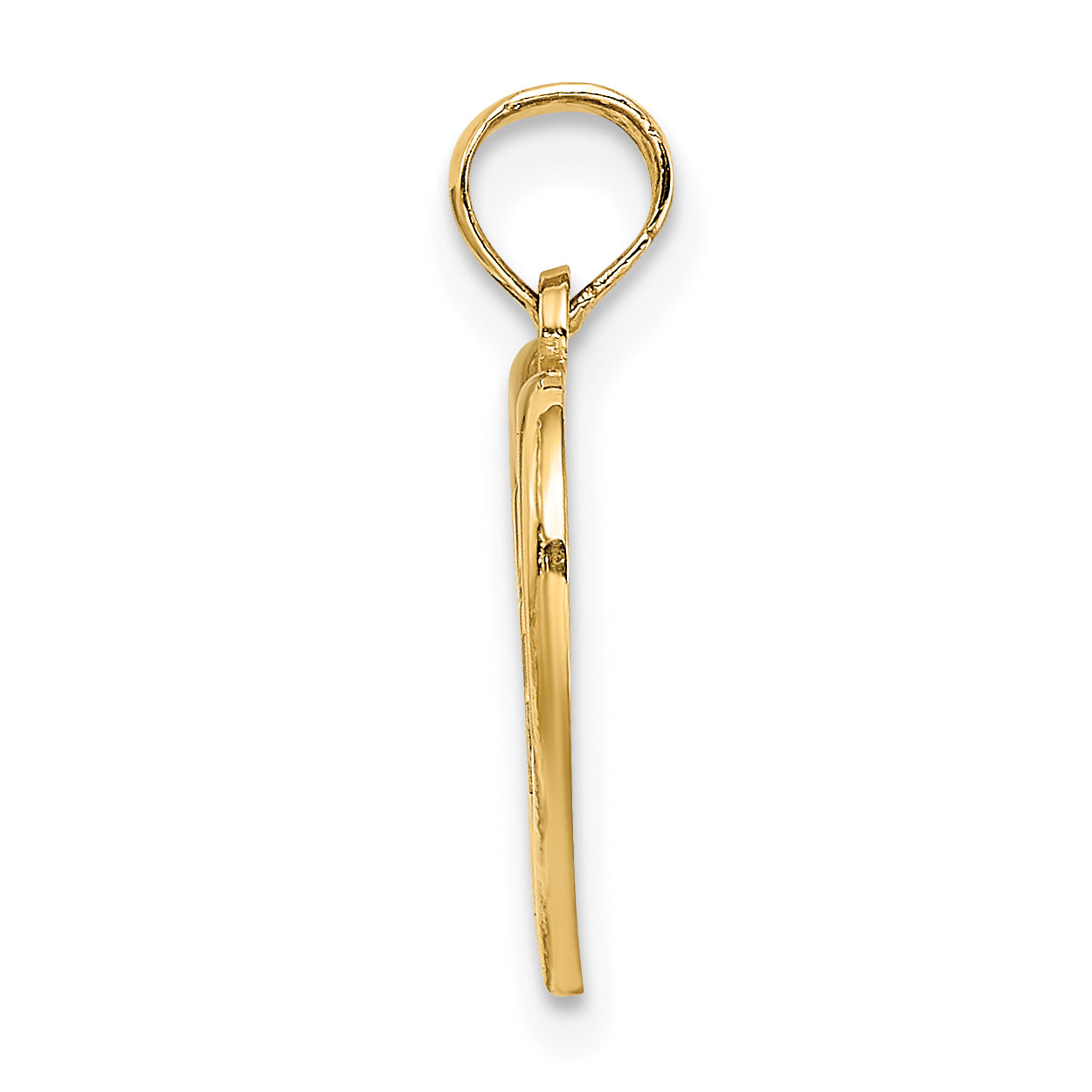14K Yellow Gold With Rhodium RN Inside Double Hearts Charm Secondary image
