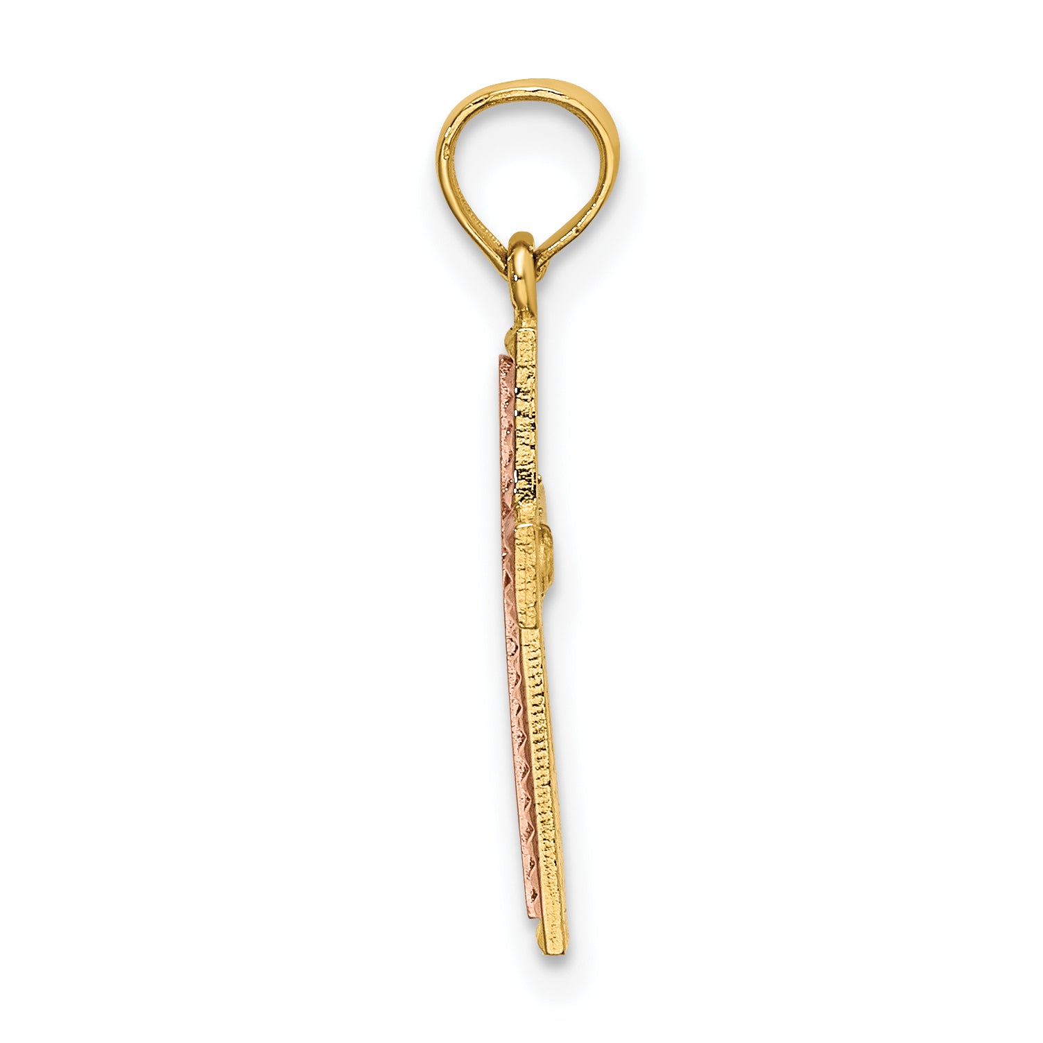 14k Two-tone Polished Cross Charm Secondary image