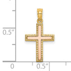 14k Two-tone Polished Cross Charm