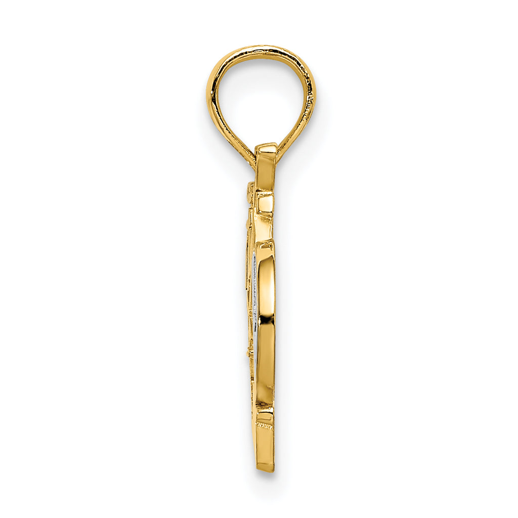 14k with White Rhodium OCEAN CITY, NJ Bicycle Charm