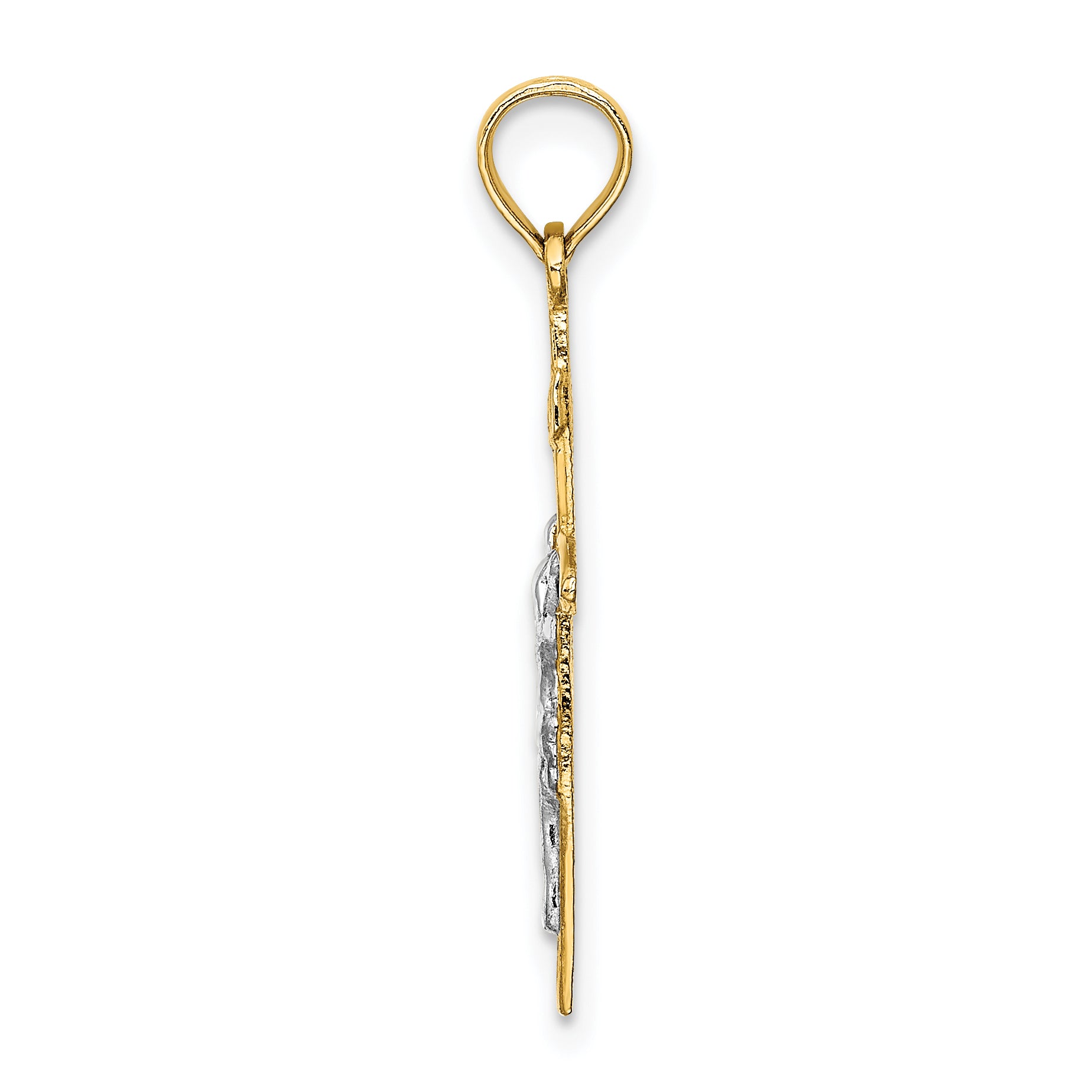 14K W/ Rhodium INRICrucifix Charm Secondary image