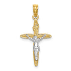 14K W/ Rhodium INRICrucifix Charm
