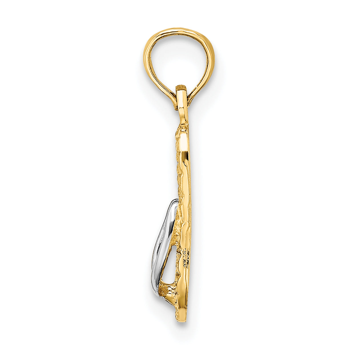 14k with White Rhodium 3D HAWAII Single Flip-Flop Charm Secondary image