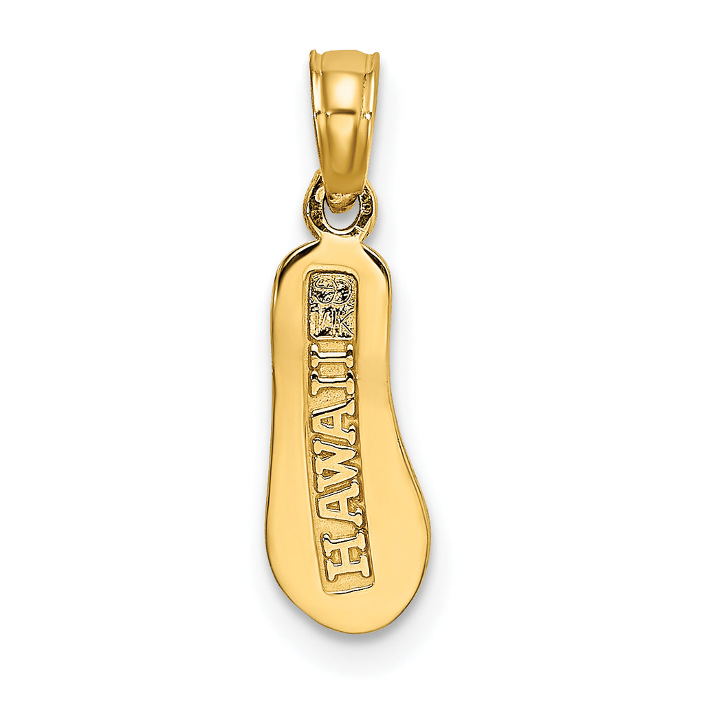 14k with White Rhodium 3D HAWAII Single Flip-Flop Charm