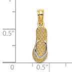 14k with White Rhodium 3D HAWAII Single Flip-Flop Charm