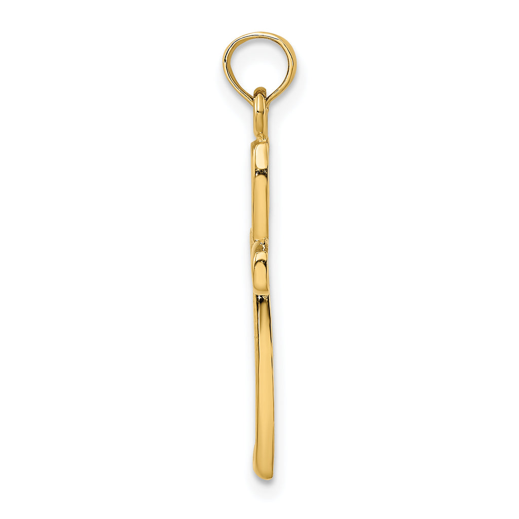 14k w/ Rhodium Filigree Cross Charm