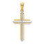 14K Two-tone Polished Cross Charm
