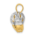 14k Two-Tone 3-D Airboat Charm
