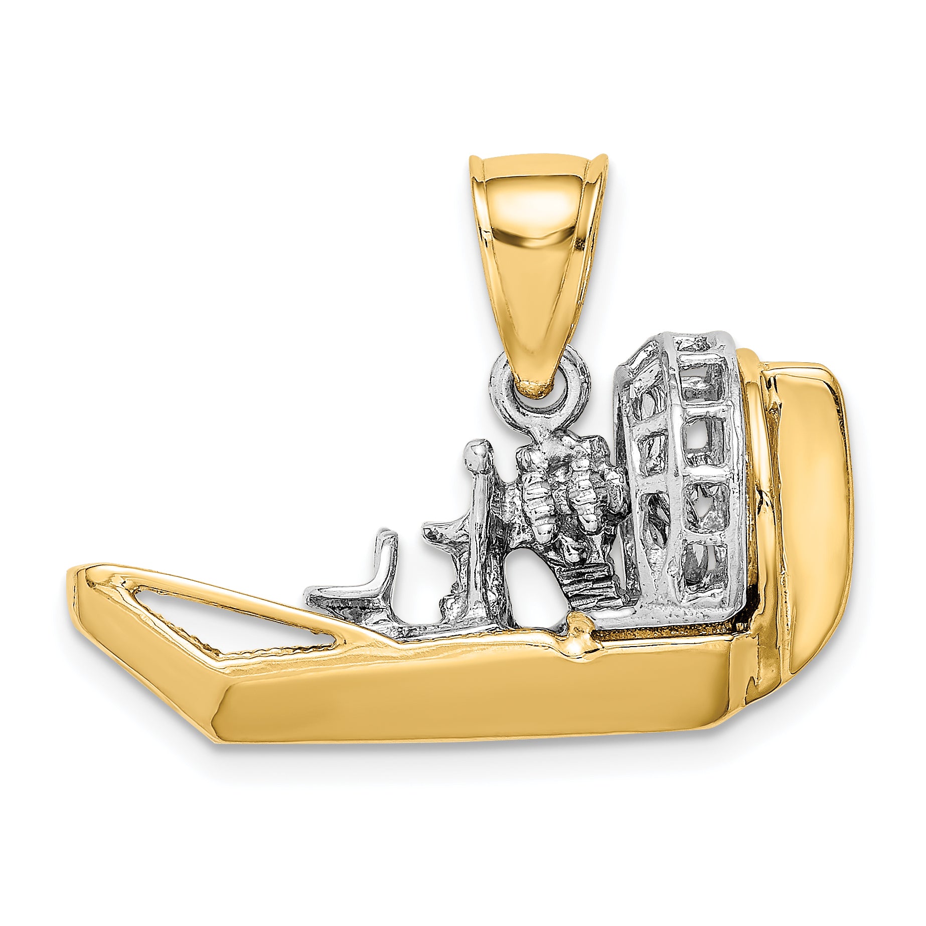 14k Two-Tone 3-D Airboat Charm Main image