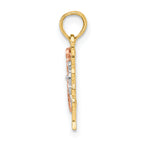 14k Two-Tone w/White Rhodium Butterfly Cut-Out Charm