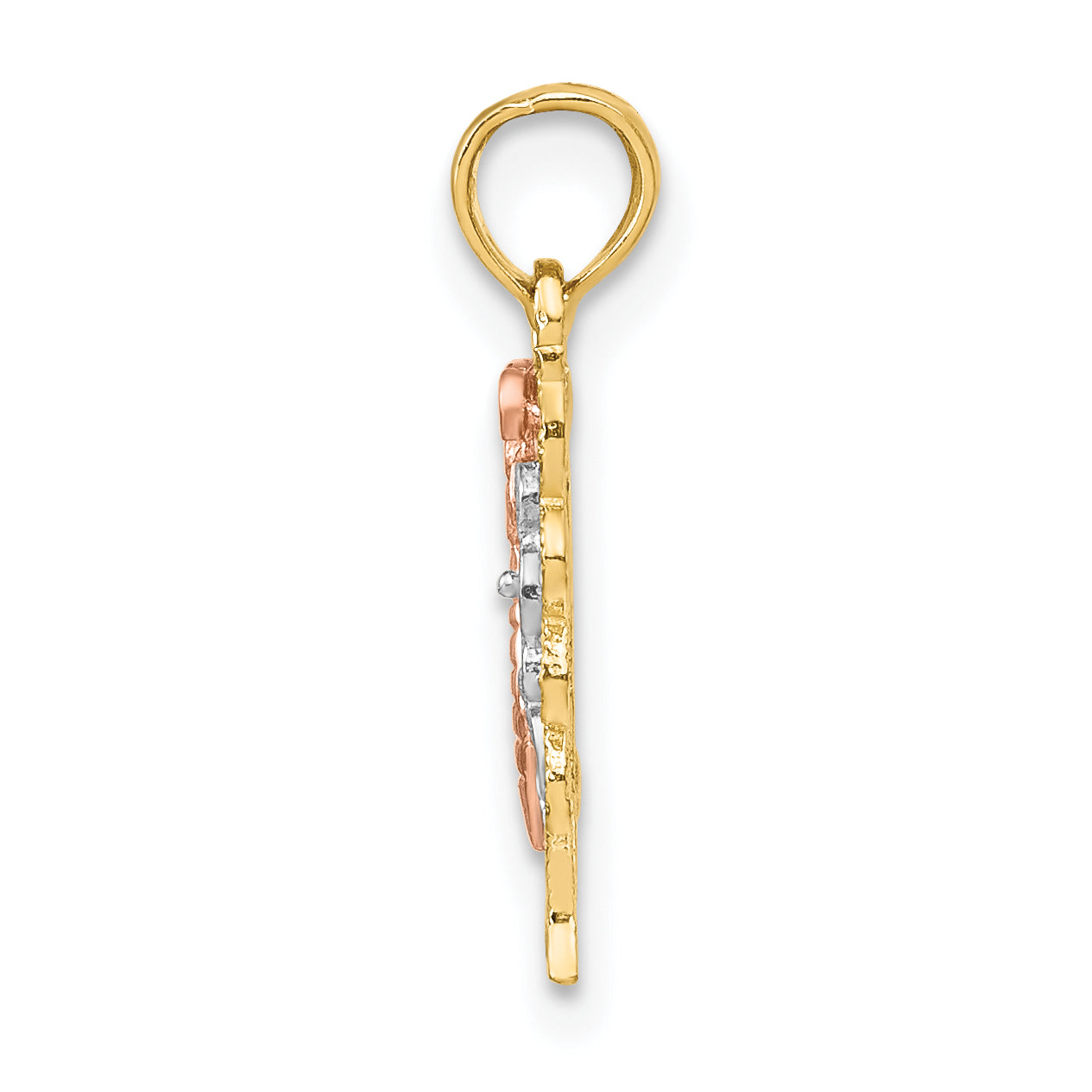 14k Two-Tone w/White Rhodium Butterfly Cut-Out Charm