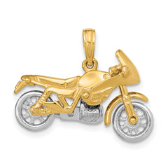 14k Two-tone 3-D Moveable Motorcycle Charm