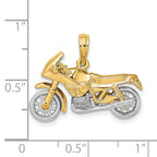 14k Two-tone 3-D Moveable Motorcycle Charm
