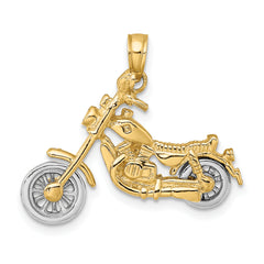 14k Two-tone 3-D Moveable Motorcycle Charm