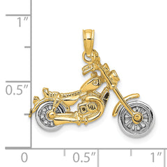 14k Two-tone 3-D Moveable Motorcycle Charm