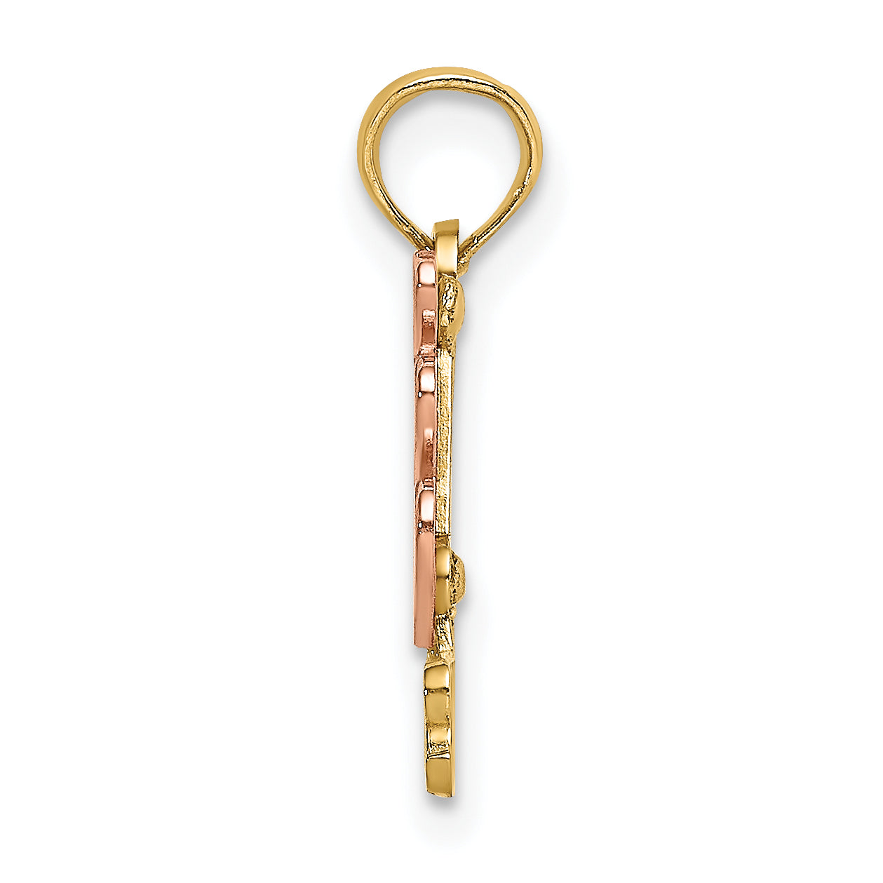 14K Two-tone Polished #1 GODMOTHER and Hearts Pendant Secondary image