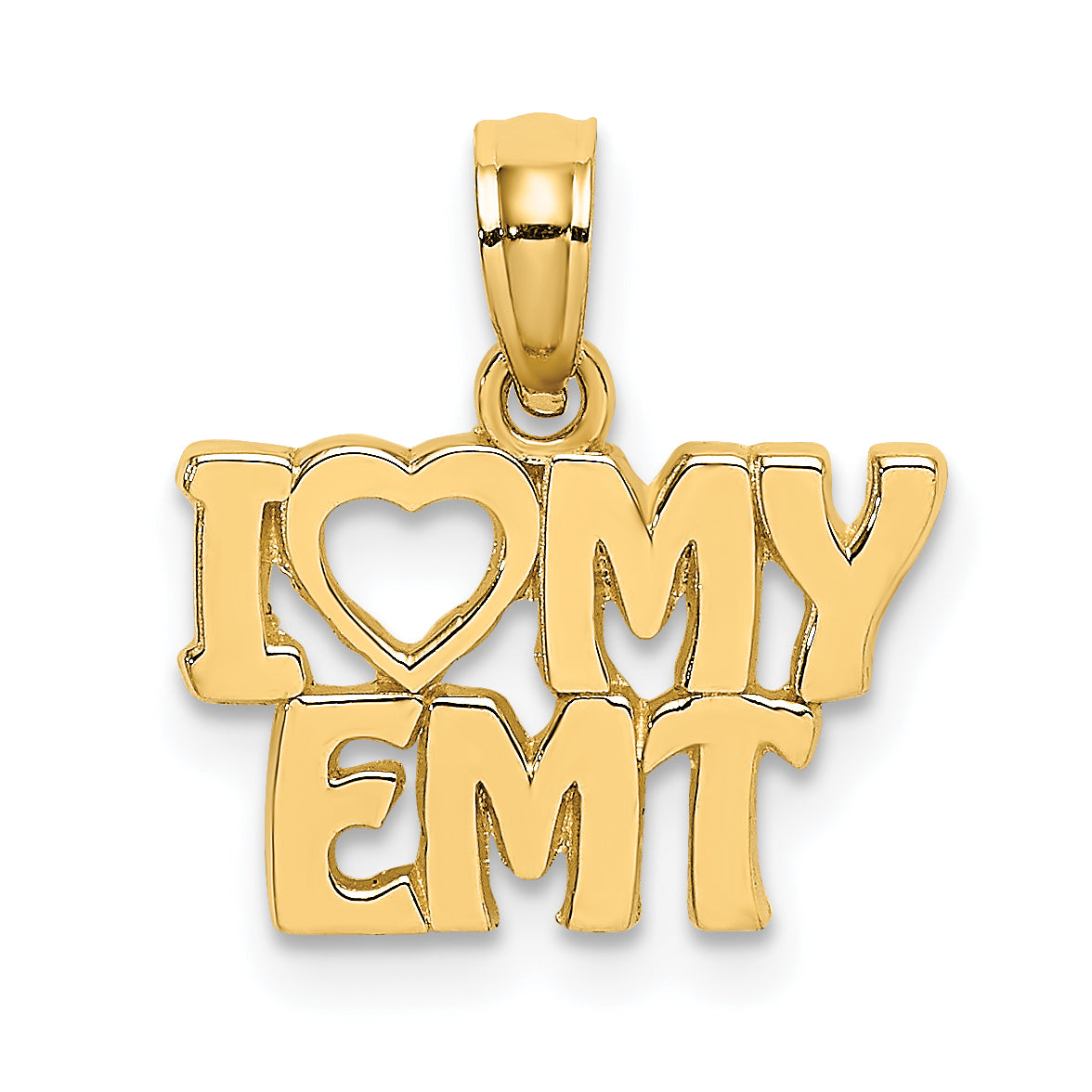 14k I HEART MY EMT Charm Main image