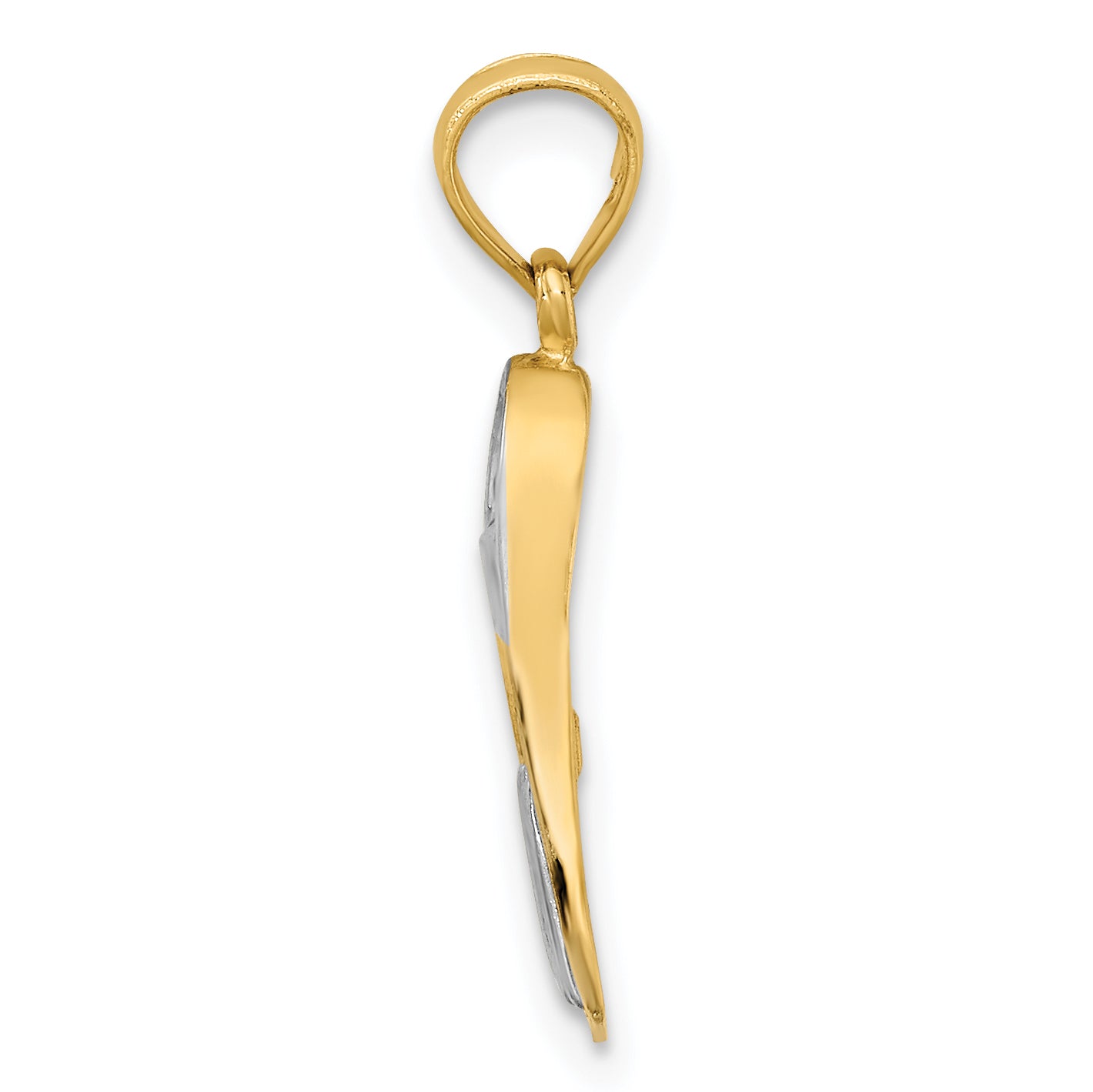 14k Rhodium 3-D Scuba Flipper Charm Secondary image
