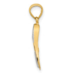 14k Rhodium 3-D Scuba Flipper Charm