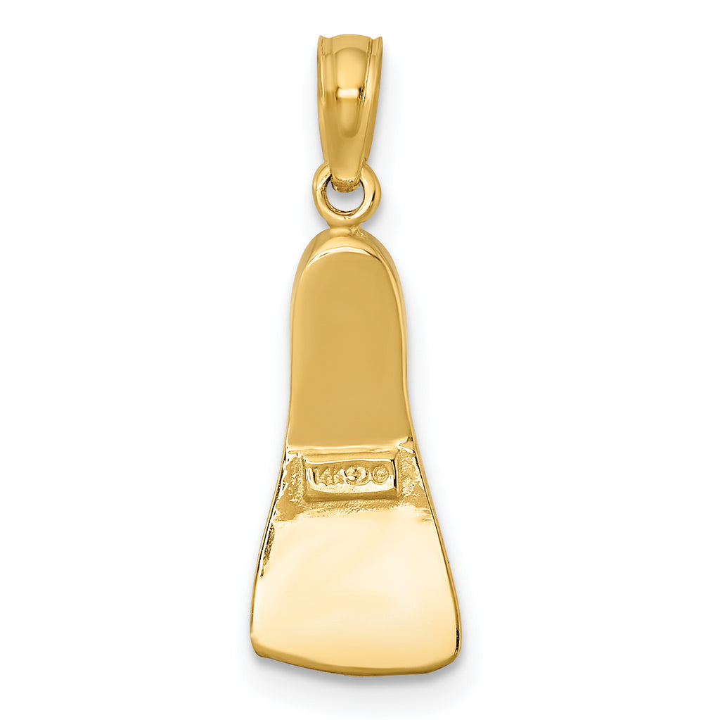 14k Rhodium 3-D Scuba Flipper Charm