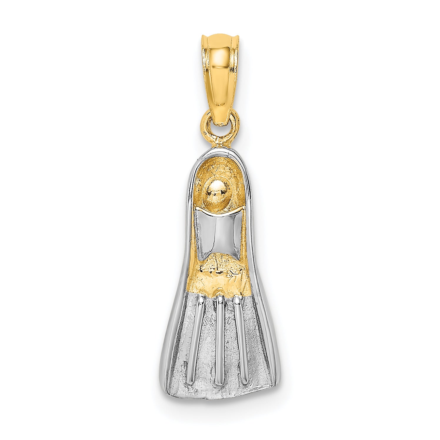 14k Rhodium 3-D Scuba Flipper Charm Main image