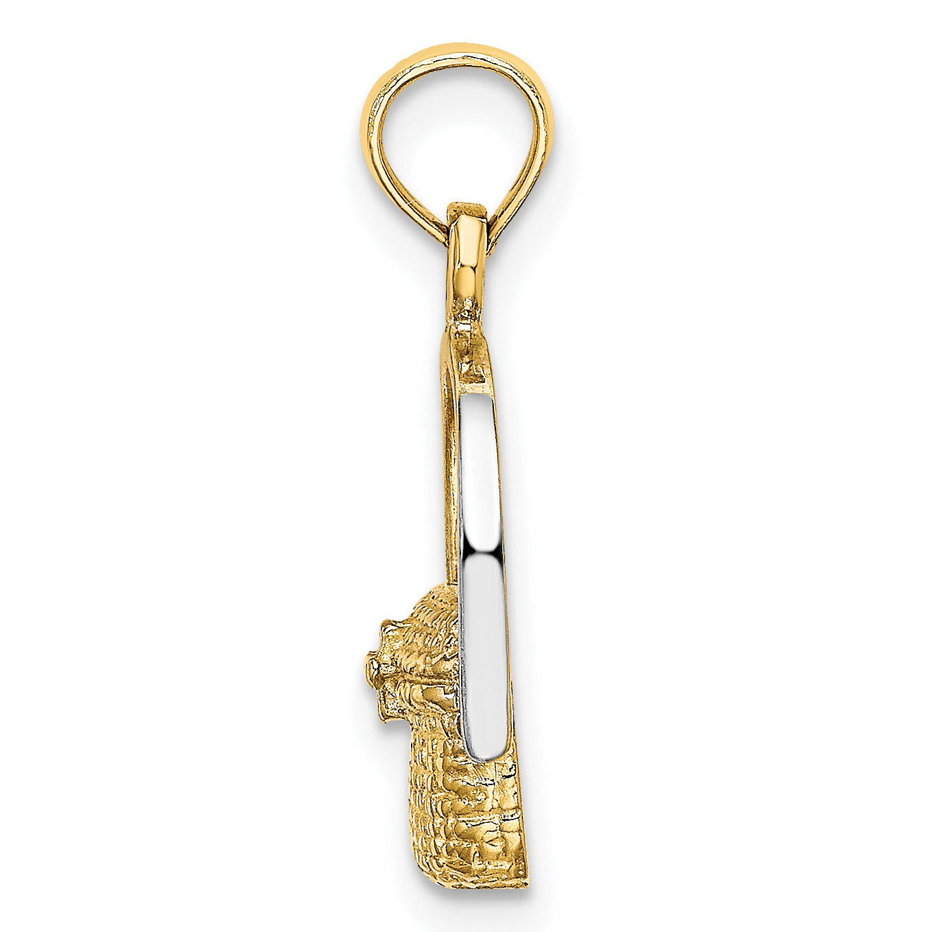 14K W/ Rhodium 2-D Nantucket Basket Charm Secondary image