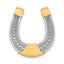14k w/ Rhodium Horseshoe Chain Slide Charm