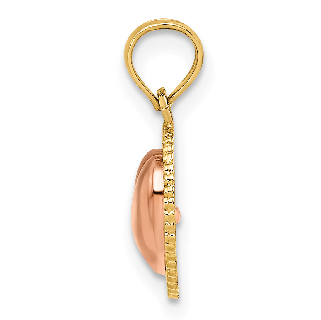 14k Yellow and Rose Gold Polished Heart Beaded Charm Secondary image