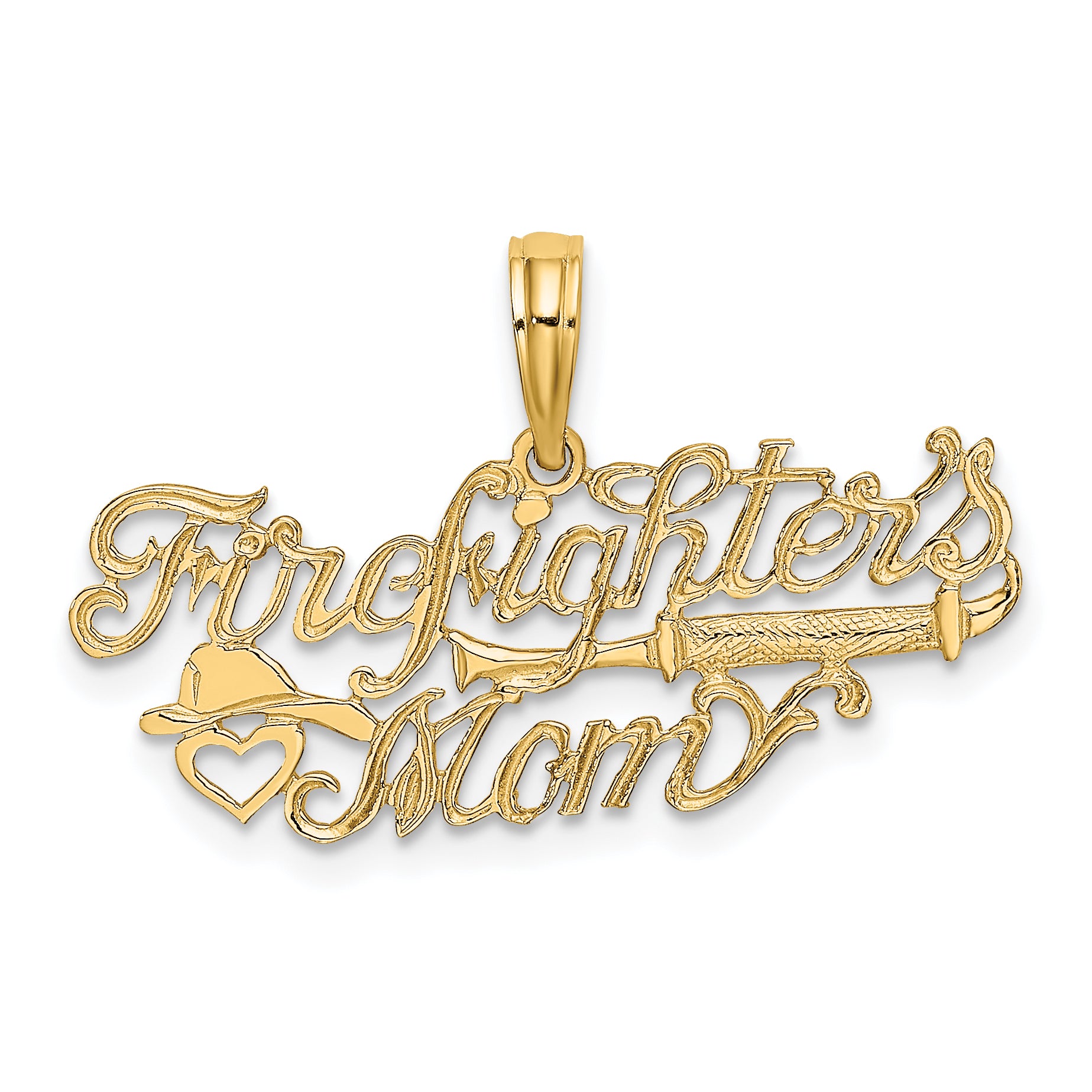 14k FIREFIGHTER'S MOM Charm Main image