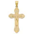14K Two-tone Crucifix W/ Scrolled Tips Charm
