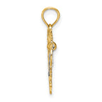 14k Two-tone MOM Inside Heart Charm