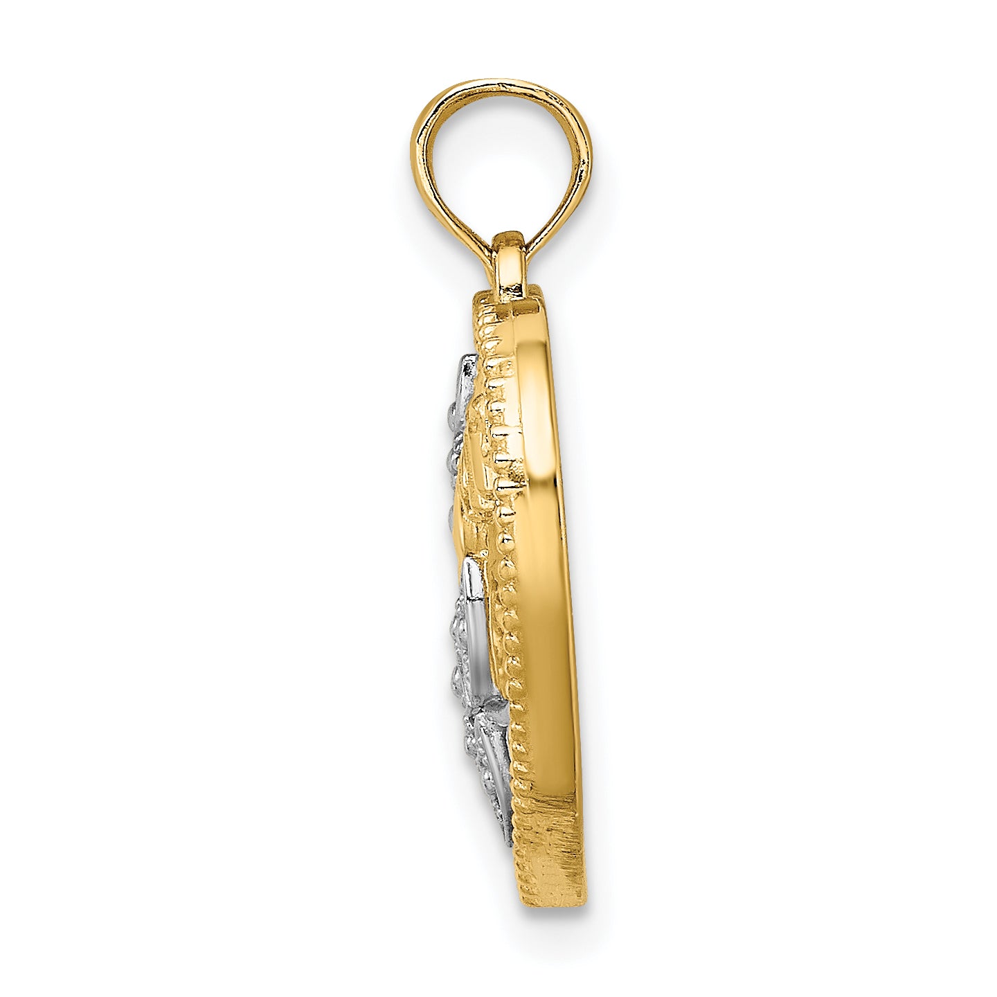 14k w/ Rhodium Textured Heart w/ MOM Charm Secondary image