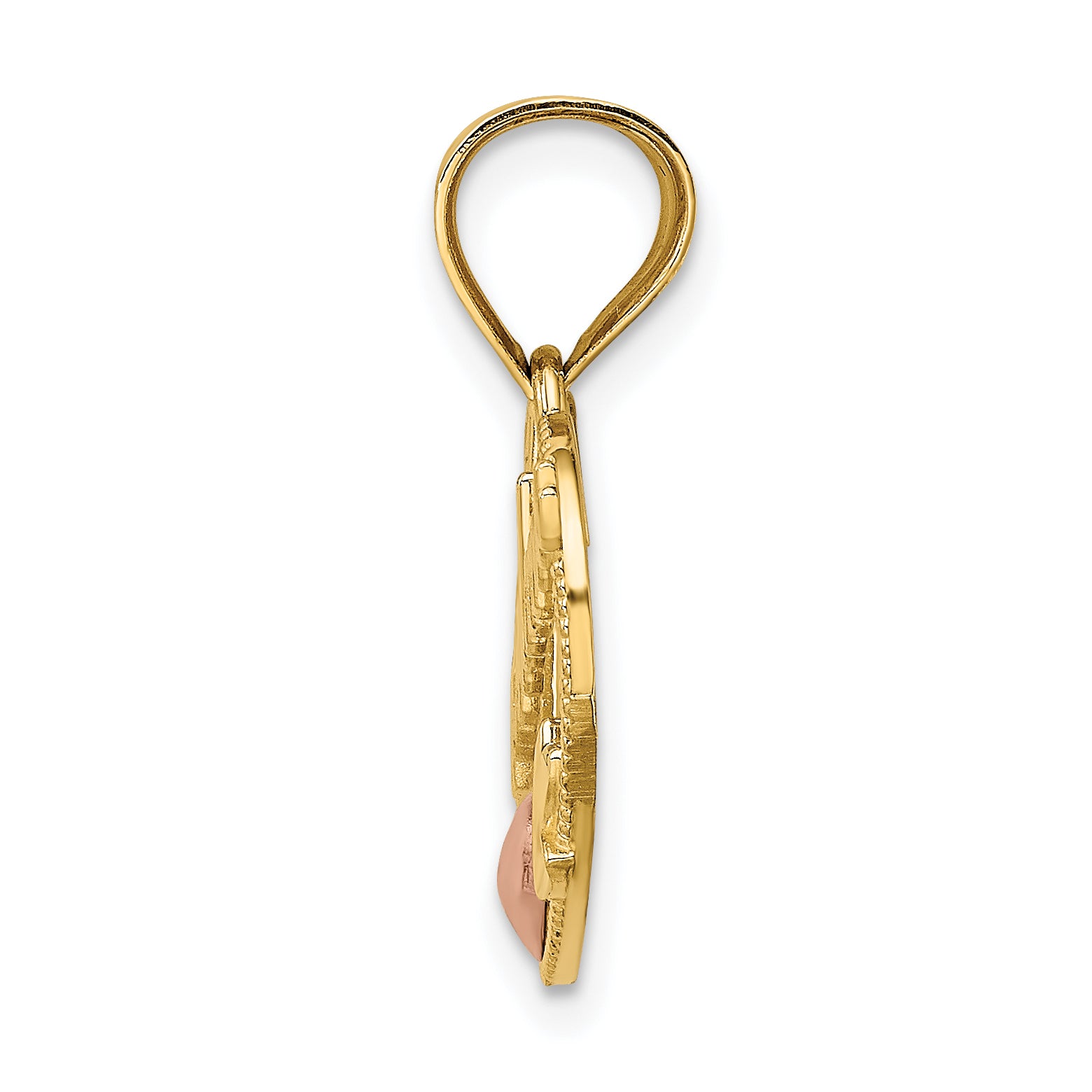 14k Two-Tone #1 GRANDMA In Heart Frame Charm