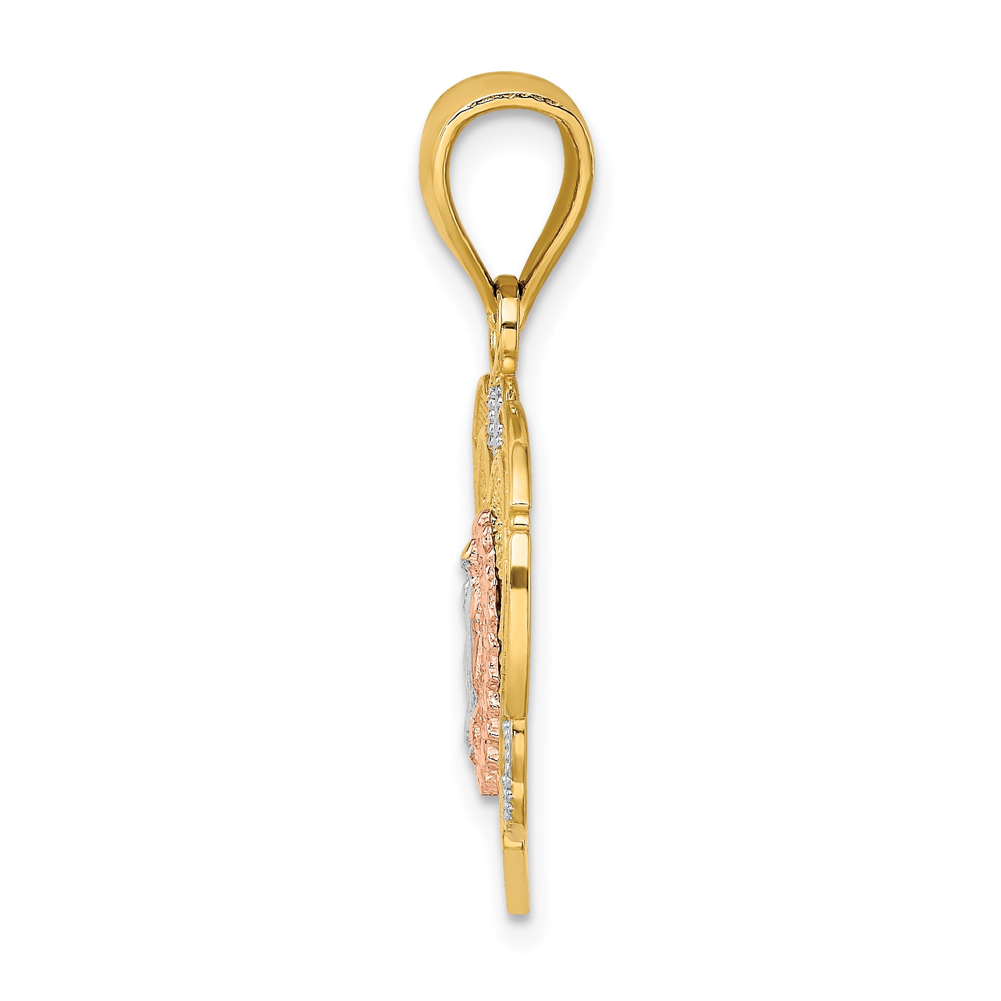 14KTwo-tone w/White Rhodium Guadalupe In Heart Charm Secondary image