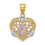 14KTwo-tone w/White Rhodium Guadalupe In Heart Charm